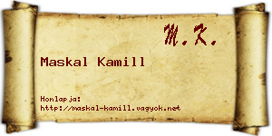 Maskal Kamill névjegykártya